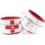 Бело-красные кожаные наручники для медсестры  Цена 4 206 руб. - Бело-красные кожаные наручники для медсестры