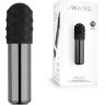 Черная вибропулька Le Wand Bullet с 2 нежными насадками