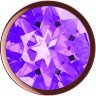 Пробка цвета розового золота с фиолетовым кристаллом Diamond Amethyst Shine L - 8,3 см.