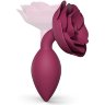 Сливовая анальная пробка с ограничителем-розой Open Rose Size M Butt Plug