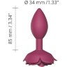 Сливовая анальная пробка с ограничителем-розой Open Rose Size M Butt Plug