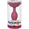 Сливовая анальная пробка с ограничителем-розой Open Rose Size M Butt Plug
