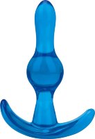 Голубой анальный стимулятор Tear Drop Butt Plug - 8,9 см.