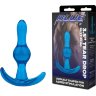 Голубой анальный стимулятор Tear Drop Butt Plug - 8,9 см.