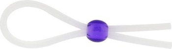 Прозрачное лассо с фиолетовой бусиной SILICONE COCK RING WITH BEAD LAVENDER