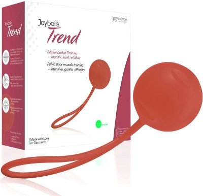 Красный вагинальный шарик Joyballs Trend Single  Цена 2 449 руб. Длина: 13.5 см. Диаметр: 3.5 см. Красный вагинальный шарик Joyballs Trend Single. С шнурком для извлечения. Страна: Германия. Материал: Silikomed.