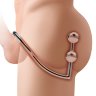 Кольцо на пенис с анальным стимулятором Two Bead Stainless Steel Anal Hook Cock Ring