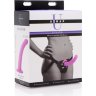 Лиловый поясной страпон Navigator Silicone G-Spot Dildo with Harness - 17,8 см.