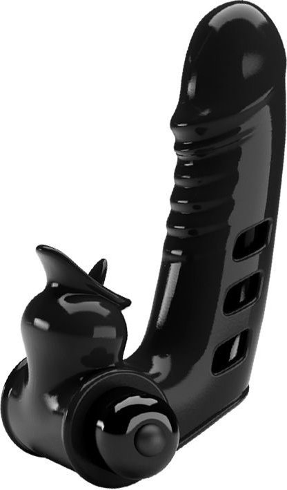 Черная вибронасадка на палец Corbin - 11 см.