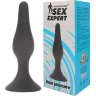 Чёрная анальная пробка Sex Expert - 13 см.