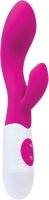 Ярко-розовый вибратор Fela с клиторальным стимулятором - 19,5 см.