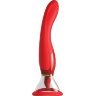 Красный двухсторонний вибростимулятор Ultimate Pleasure 24K Gold Luxury Edition - 25 см.