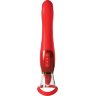 Красный двухсторонний вибростимулятор Ultimate Pleasure 24K Gold Luxury Edition - 25 см.