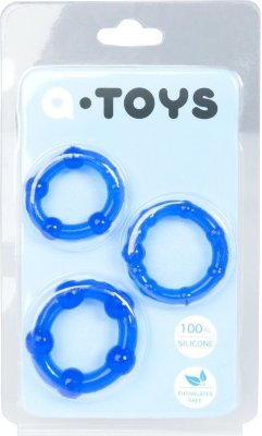 Набор из 3 синих эрекционных колец A-toys  Цена 513 руб. Эрекционные силиконовые кольца A-Toys для усиления эрекции и продления полового акта. Диаметр колец - 2,8, 3 и 3,2 см. Страна: Китай. Материал: силикон.