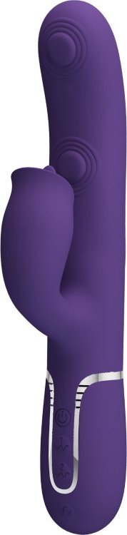 Сливовый вибратор-кролик с пульсацией Gigi - 22,8 см.