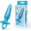 Голубая анальная пробка с кольцом Sleek Tapered Silicone Plug - 15 см. - Голубая анальная пробка с кольцом Sleek Tapered Silicone Plug - 15 см.