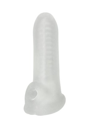 Белый фаллоудлинитель Striker - 13,5 см.  Цена 799 руб. Длина: 13.5 см. Диаметр: 3.5 см. Striker из коллекции Super Hero — функциональный фаллоудлинитель, созданный для усиления ощущений и увеличения обхвата. Он добавляет до 1,5 см в диаметре, усиливая стимуляцию и делая ощущения более интенсивными. Изготовленный из мягкого и эластичного материала TPR, Striker плотно облегает пенис, словно «вторая кожа», идеально адаптируясь к форме тела. Внутренняя поверхность имеет яркую текстуру, усиливающую стимуляцию, а эластичное фиксирующее кольцо мягко удерживает фаллоудлинитель под мошонкой, обеспечивая стабильную фиксацию во время использования. Мягкий, гибкий и безопасный для тела материал легко очищается и подходит большинству пользователей. Для применения достаточно нанести лубрикант внутрь фаллоудлинителя, аккуратно растянуть и надеть его на пенис, зафиксировать кольцо под мошонкой, а затем добавить лубрикант снаружи для плавного проникновения. Внутренний диаметр - 2 см. Страна: Китай. Материал: термопластичный эластомер (TPE).