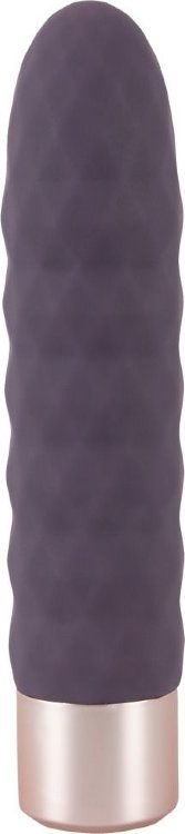 Фиолетовый мини-вибратор Elegant Diamond Vibe - 15 см.