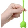 Зеленый силиконовый вагинальный шарик A-Toys с ушками