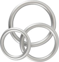Набор из 3 эрекционных колец под металл Metallic Silicone Cock Ring Set