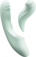 Мятный вибратор-кролик из 2 частей Fatima - 19 см.