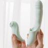 Мятный вибратор-кролик из 2 частей Fatima - 19 см.