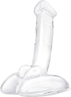 Стеклянный фаллоимитатор на подставке 7,5’’ Rideable Standing Glass Cock With Stability Base - 19 см.