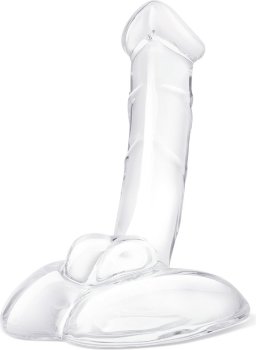 Стеклянный фаллоимитатор на подставке 7,5’’ Rideable Standing Glass Cock With Stability Base - 19 см.