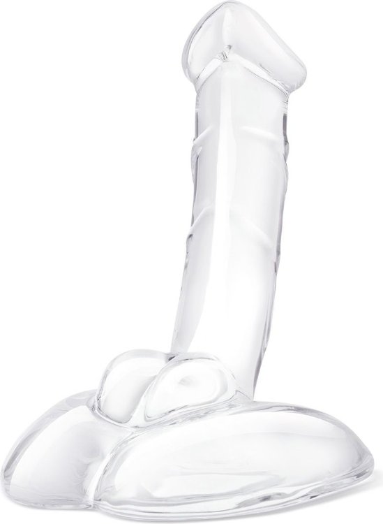 Стеклянный фаллоимитатор на подставке 7,5’’ Rideable Standing Glass Cock With Stability Base - 19 см.