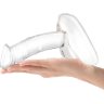 Стеклянный фаллоимитатор на подставке 7,5’’ Rideable Standing Glass Cock With Stability Base - 19 см.
