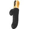Черный вибратор с возвратно-поступательными движениями Big Thrust Rabbit - 23 см.