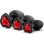 Набор черных анальных пробок с красным кристаллом-сердечком Bling Plugs Training Kit  Цена 5 466 руб. - Набор черных анальных пробок с красным кристаллом-сердечком Bling Plugs Training Kit