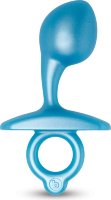 Голубая анальная пробка для массажа простаты Bulb Silicone Prostate Plug - 10,7 см.