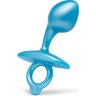 Голубая анальная пробка для массажа простаты Bulb Silicone Prostate Plug - 10,7 см.