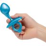 Голубая анальная пробка для массажа простаты Bulb Silicone Prostate Plug - 10,7 см.