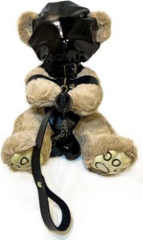 Оригинальный плюшевый мишка в маске и наручниках
