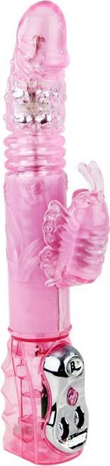 Вибромассажер Mariposa Tulip с клиторальным вибростимулятором, ротационным и поступательными режимами - 29,5 см.