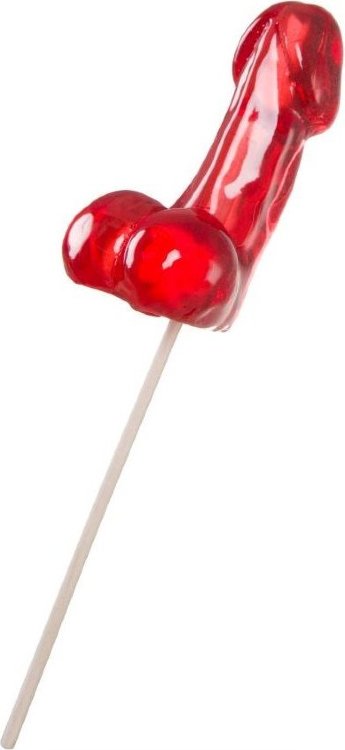 Красный леденец в форме фаллоса со вкусом виски