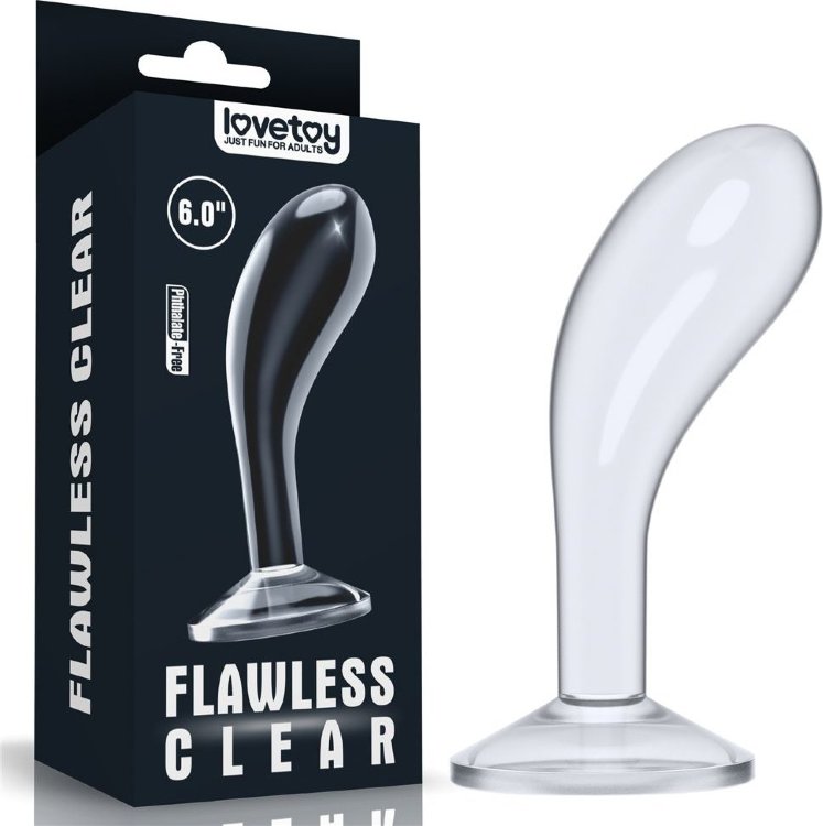 Прозрачный стимулятор простаты Flawless Clear Prostate Plug - 15 см.