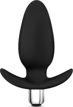 Чёрная вибропробка Luxe Little Thumper - 12 см.
