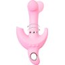 Розовый поворотный вибратор c клиторальным стимулятором Twistme - 19,5 см.