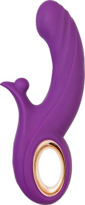 Фиолетовый вибратор Julli с функций Up Down - 20,5 см.  Цена 10 173 руб. Длина: 20.5 см. Диаметр: 3.5 см. Многофункциональный вибратор Julli с клиторальным стимулятором и функцией Up&Down от JOS предлагает вам бесчисленные сценарии для оргазма и незабываемого удовольствия! Изогнутая и слегка вздутая головка Julli стимулирует точку G, принося вам мгновенные всплески блаженства. Функция Up&Down создает движения вверх-вниз, идеально имитируя настоящие фрикции и даря вам ощущение полного удовлетворения. На лепестке клиторального отростка мягкий силиконовый шарик с вибрацией будет ласкать ваш клитор, провожая вас к вершинам наслаждения! Выбирайте из 10 режимов вибрации, 10 режимов клиторальной стимуляции и 7 режимов функции Up&Down, чтобы создать идеальную комбинацию для вашего оргазма. С 3 моторами Julli гарантированно доставит вам удовольствие и разнообразие в вашей интимной жизни. Дизайн игрушки выполнен в виде изогнутого кролика в насыщенном фиолетовом цвете с золотыми вставками, придавая ей шик и элегантность. Интуитивно понятная панель управления с тремя кнопками делает использование Julli простым и удобным. Эргономичная ручка-кольцо добавляет комфорта в использование. Изготовленный из высококачественного бархатистого силикона, Julli легко заряжается от USB, что делает его современным и практичным в использовании. Идеально гладкое и безопасное покрытие обеспечит вашей коже комфорт. Рабочая длина - 10,5 см. Страна: Китай. Материал: силикон. Батарейки: встроенный аккумулятор.