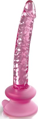 Розовый стеклянный фаллоимитатор Icicles №86 с силиконовой присоской - 17 см.  Цена 9 745 руб. Длина: 17 см. Диаметр: 3 см. Фаллоимитатор создан для того, чтобы создать незабываемые впечатления от сеансов сольного секса или поделиться им с партнером для незабываемого сексуального приключения! Эта стеклянная палочка имеет реалистичный фаллический дизайн с прожилками. Мощная съемная основа на присоске Elite Silicone надежно удерживает игрушку на месте, обеспечивая захватывающую стимуляцию прямо там, где вы этого хотите. Кроме того, мягкая силиконовая основа очень гибкая, что дает вам свободу удовольствия практически под любым углом. Рабочая длина - 15,5 см. Страна: Китай. Материал: стекло, силикон.