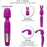 Лиловый вибратор с 2 сменными насадками R-Evolution Wand Vibrator with 2 Attachments