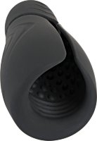 Черный силиконовый вибромастурбатор с нагревом Masturbator with 2 Functions