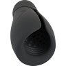 Черный силиконовый вибромастурбатор с нагревом Masturbator with 2 Functions