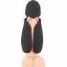 Черный силиконовый вибромастурбатор с нагревом Masturbator with 2 Functions