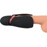 Черный силиконовый вибромастурбатор с нагревом Masturbator with 2 Functions