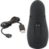 Черный силиконовый вибромастурбатор с нагревом Masturbator with 2 Functions