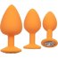Набор из трёх оранжевых анальных пробок с кристаллом Cheeky Gems  Цена 4 470 руб. - Набор из трёх оранжевых анальных пробок с кристаллом Cheeky Gems